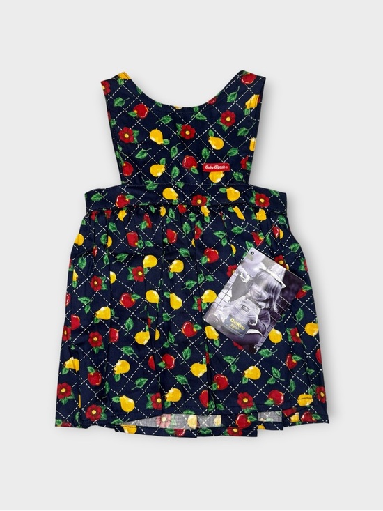 OshKosh B'gosh Other - OshKosh B’gosh Vintage Pear Apple Fruit Floral Leaf Pattern Pinafore Dress